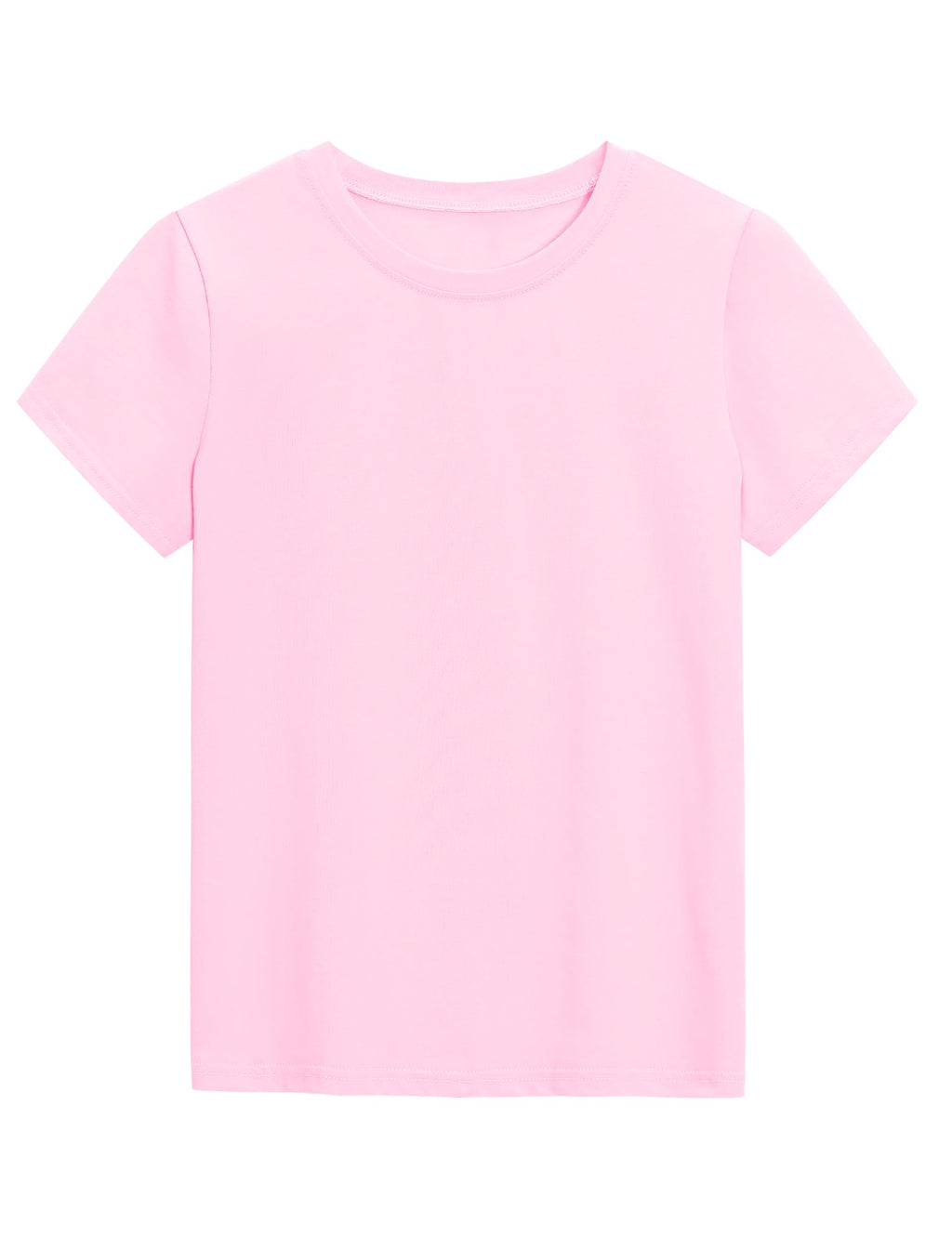 KEREDA Girls Shirts Short Sleeve Soft Cotton T-Shirts Plain Tees Tops Clothes for Kids