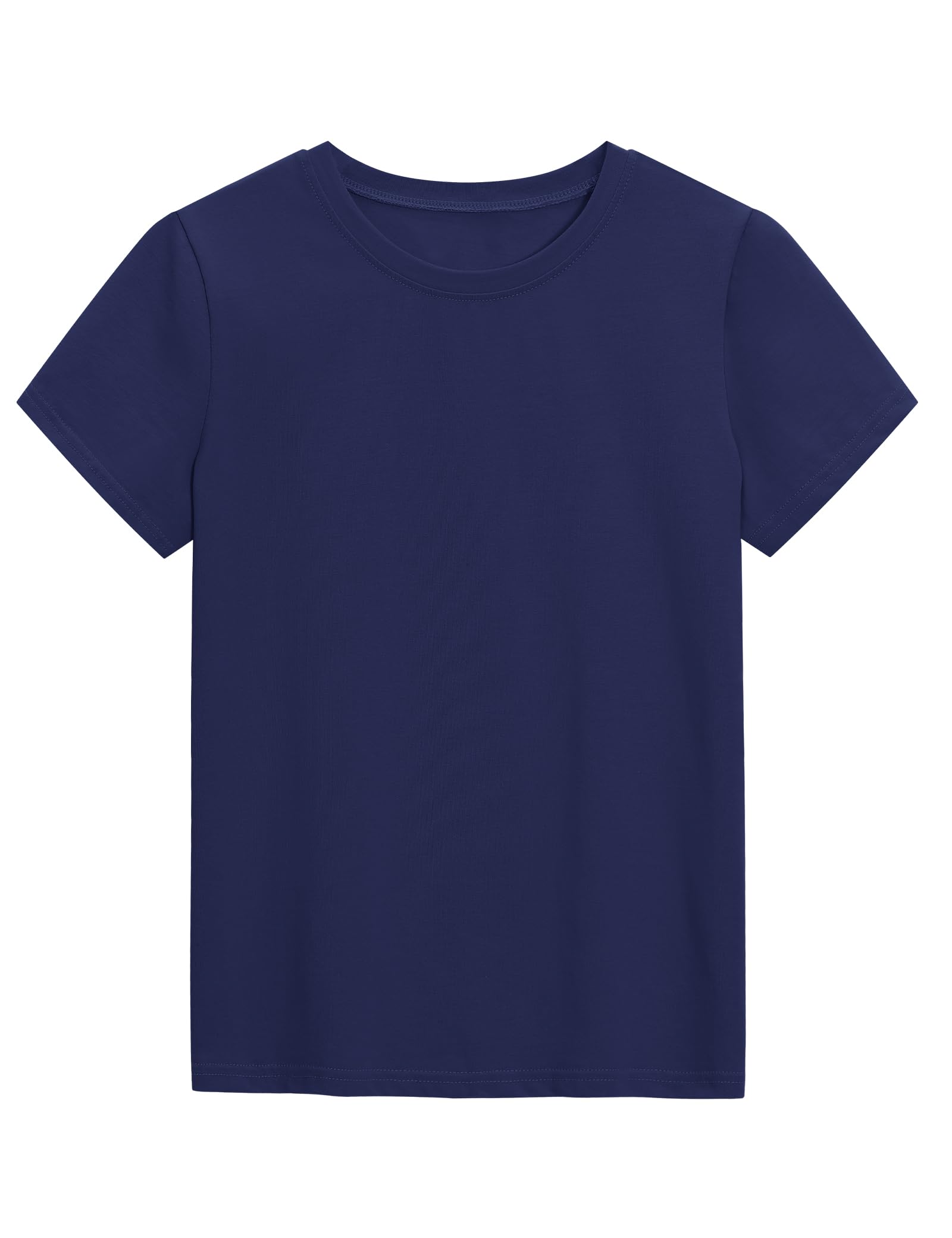 KEREDA Girls Shirts Short Sleeve Soft Cotton T-Shirts Plain Tees Tops Clothes for Kids