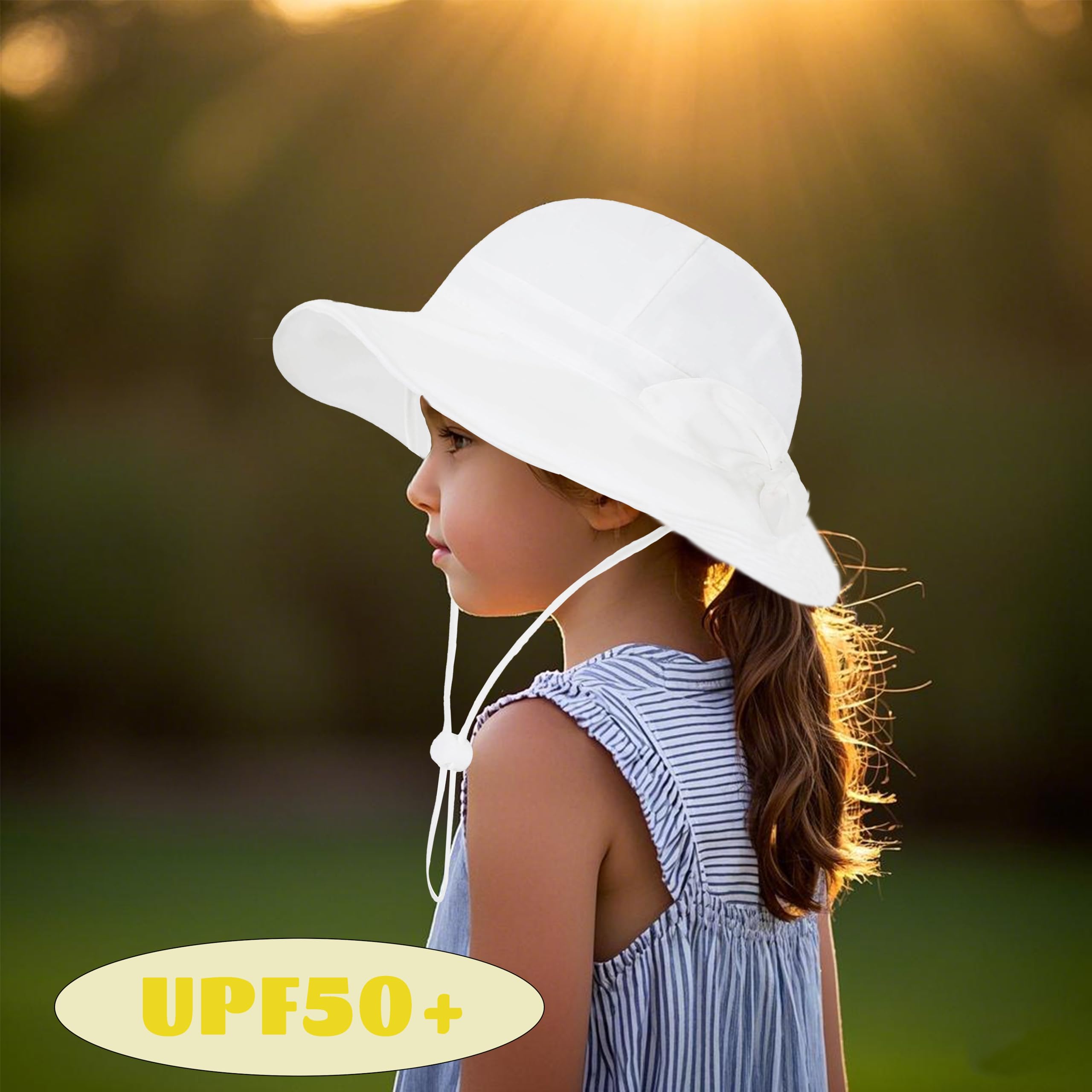 Baby Girl Sun Hat Toddler Summer Bucket Hats UPF 50+ Hat for Infant Girl Beach Hat with Wide Brim 0-6T